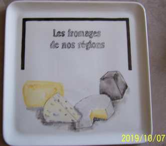 Decoluc-lacroix lucia-peintre-peinture-porcelaine: plateau de fromages