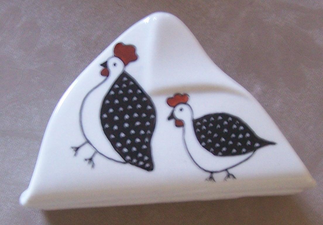 Decoluc-lucia-peintre-porcelaine-peinture-porcelaine: oiseau par Mireille.: porte-serviettes 1